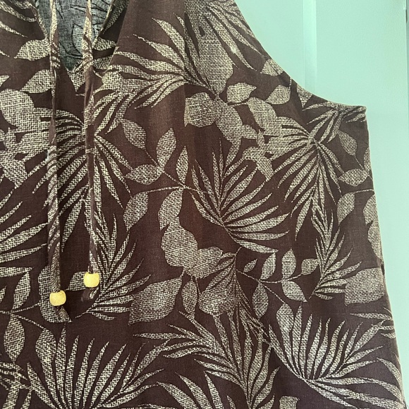 New Joe Fresh Boho Summer Top - Prune & Beige, Size XL - Picture 3 of 4